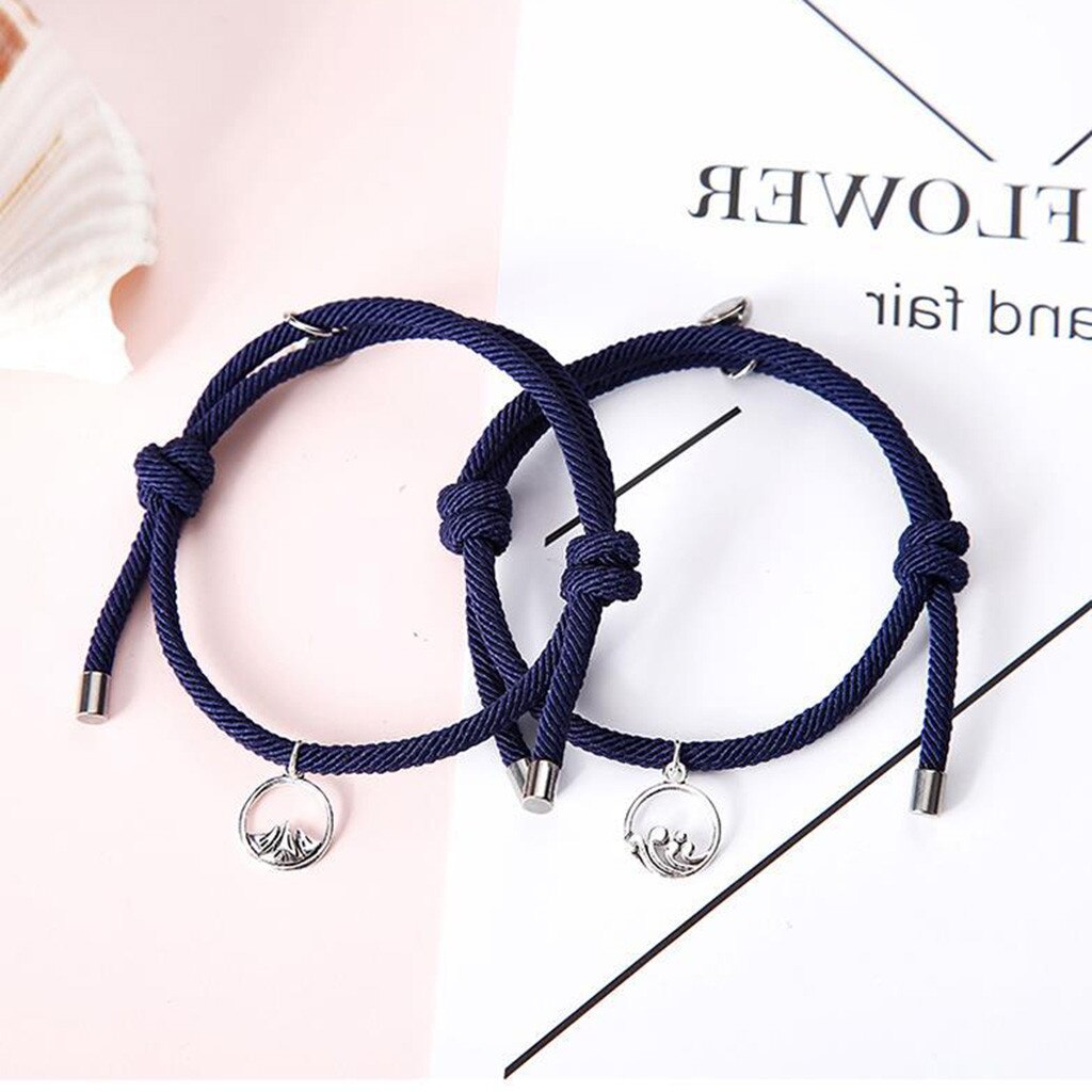 2pcs Couple Magnet Attract Each Other Personality Couple Bracelet Men and Women Charm Girl Bracelet Jewelry Lover