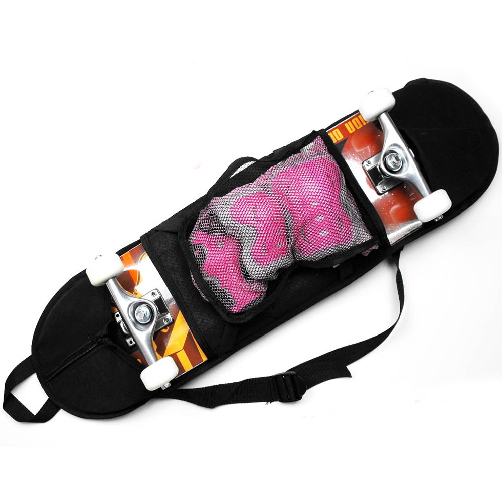 Tykkere skateboard taske multifunktionel singe skulder rygsæk slidstærkt justerbart betræk bærer solid udendørs