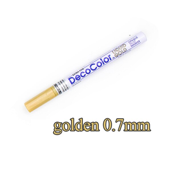 Marvy-Marcador de pintura opaco 120S & 300S, pluma metálica, papelería, color dorado/plateado/blanco, 0,7/1,0/2,0mm: 1pcs-Golden-0.7mm
