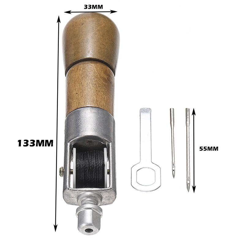 1Set Leather Craft Automatic Lock Stitching Sewing Awl Tool + Needle + Wrench DIY Manual Sewing Machine Leather Craft