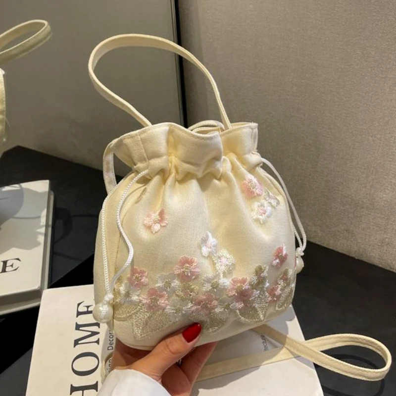 Bolsos de hombro pequeños a la para mujer, bolsos de playa de paja con cordón, bolsos con bordado de flores, bolsos cruzados de encaje para viaje