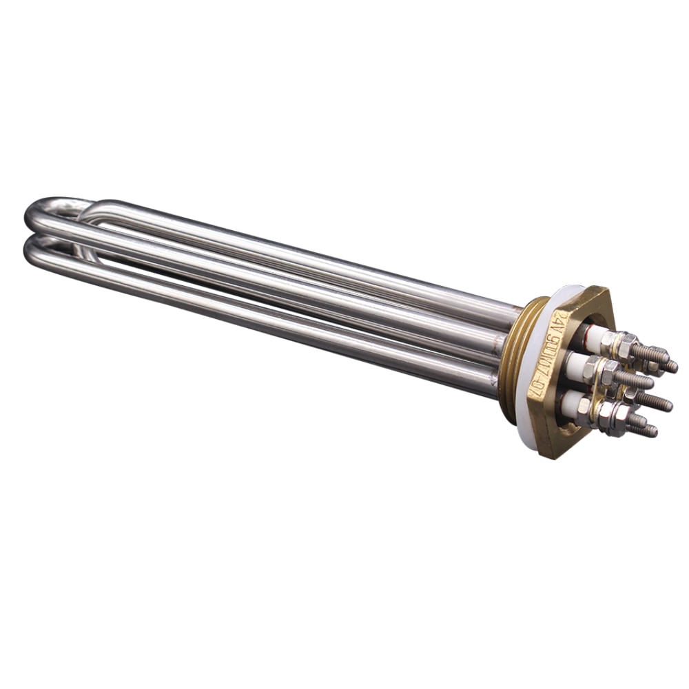 DERNORD-elemento calefactor de inmersión DC, 24V, 900W, enchufe de tornillo, calentador de tubo Tubular con rosca BSP de 1 1/4 &quot;DN32 42mm