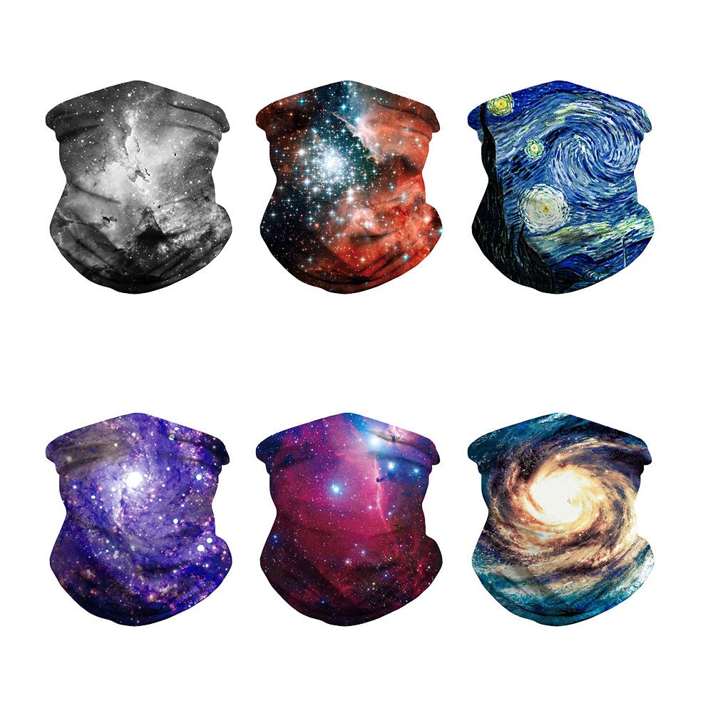 3d galakse skrive ut seamle balaclava skjerf hals varmere hals gamasjer halv ansiktsdeksel hode bandanas skjold hodebånd hodeplagg menn kvinner