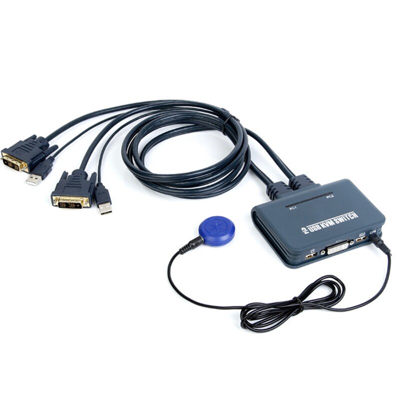 2 puertos HDMI compatible con VGA DVI KVM, teclado, ratón, USB 2,0, compartir conmutador, caja divisora con control remoto, Cables USB