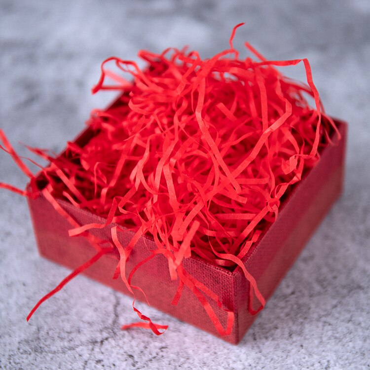 Caja de de confeti de rafia triturada, relleno de caja de embalaje, bricolaje, decoración del hogar para de cumpleaños y boda, varios colores: Rojo