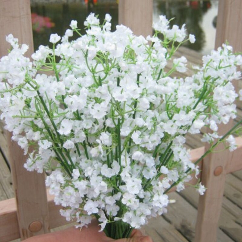 1/10/20/50 Pcs Artificial Flowers Plastic Gypsophila Flower Heads White Babies Breath DIY Floral Bouquets Wedding Home Decor