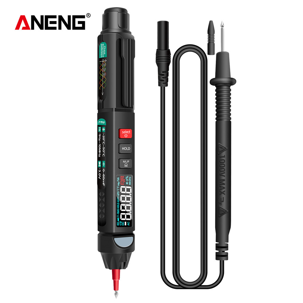 Aneng  a3008 digital multimeter automatisk intelligent sensor penntestare 6000 siffror beröringsfri spänningsmätare multimeter polimetro: Brun