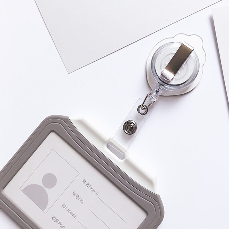Candy Kleur Korea Beren Acryl Intrekbare Badge Reel Verpleegster Arts Student Tentoonstelling Id Card Clips Badge Houder Briefpapier