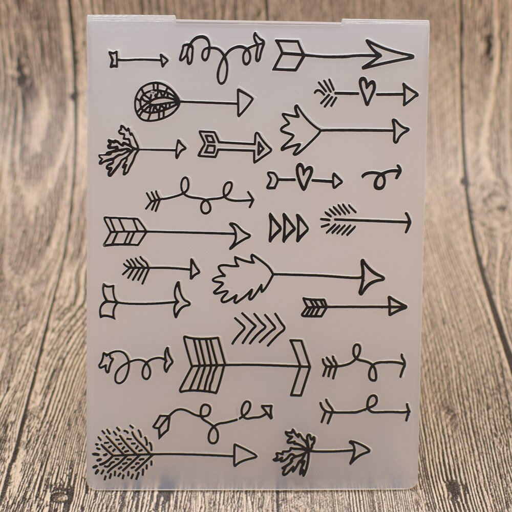 Love Arrow Plastic Embossing Folder Stencil Template For Scrapbooking Paper Greeting Card Photo Album Decoration