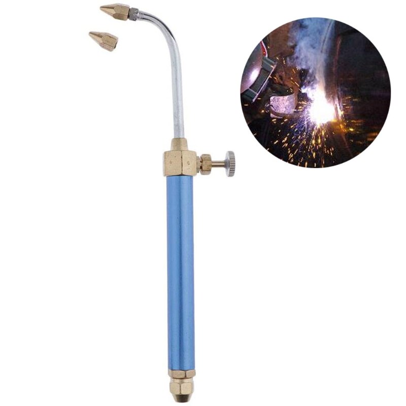 Metal Mini Gas Little Torch Welding Soldering Kit Torch Micro Jewelry Gas Welding Torch Replaced Flexibly Double Head: Blue handle