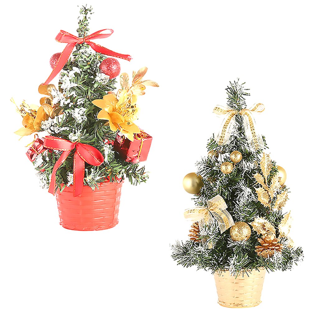 2 Stuks Kerst Versiering Decoratieve Xmas Tree Decor Voor Desktop Kantoor