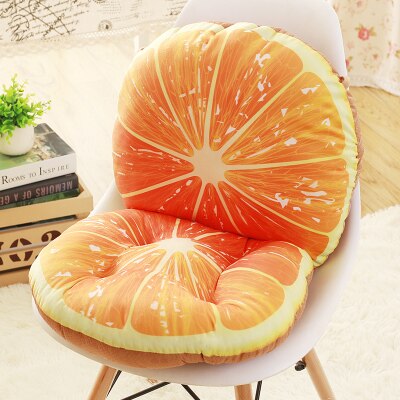 Plys orange vandmelon børne rygpude blød bil hjul pizzaer kiks pyntepuder hjemme stol hynder 45 x 80 x 10cm b333: H