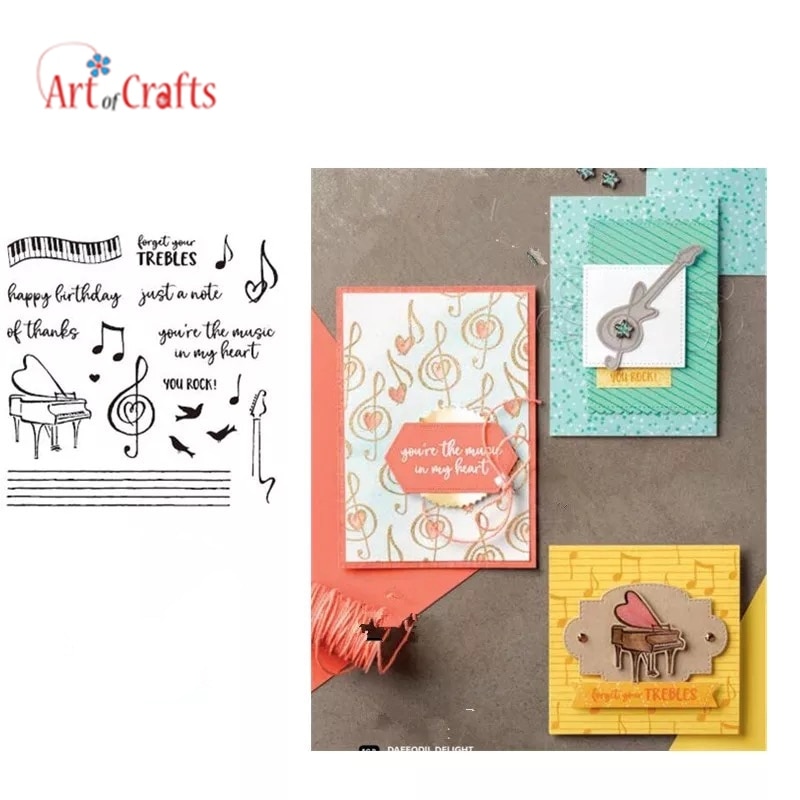Muziek Van De Hart Transparant Clear Stempel Voor Diy Scrapbooking Kaarten Maken Kids Fun Fotoalbum Decoratie Benodigdheden