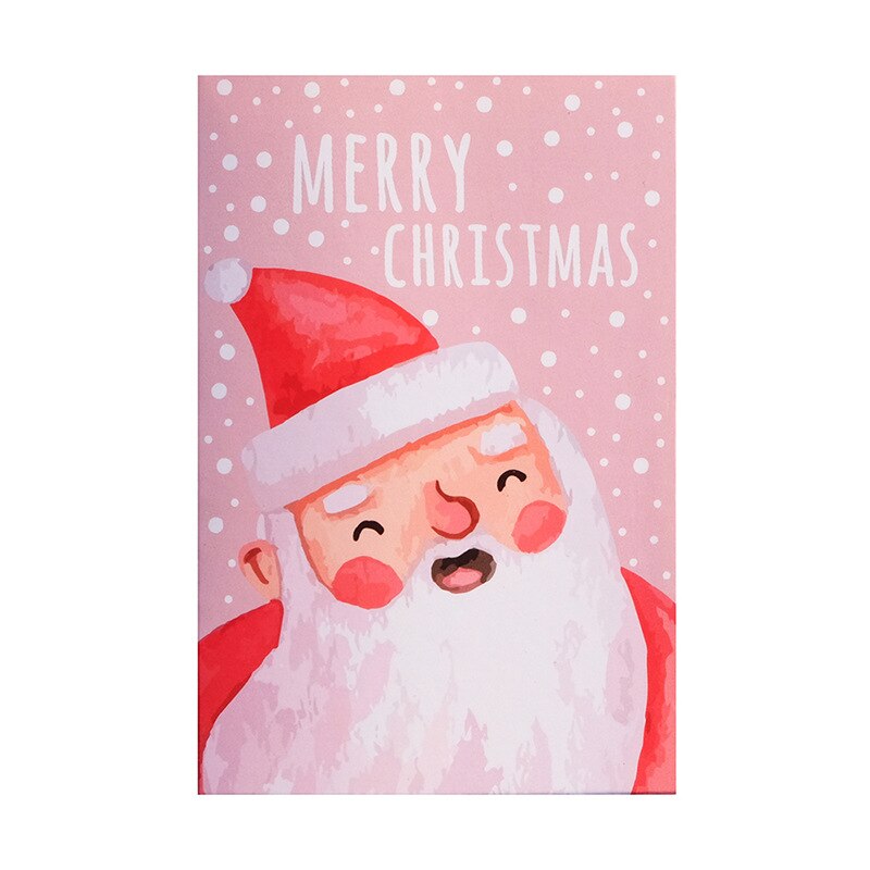 8pcs Merry Christmas Greet Card With Envelop Simply Style Pink Yellow Xmas Postcard Thank You Cards Christmas Invit Greet Card: A2