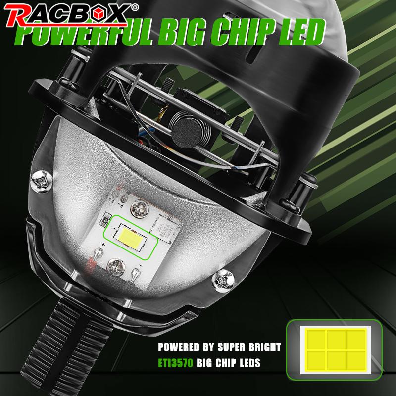 Halo Angel Eyes Lens Projetor, Faróis de carro Retrofit, 2.5 Polegada, 80mm, alta, feixe baixo, bi luzes LED, H4, H7, 9005, HB3, 9006, HB4