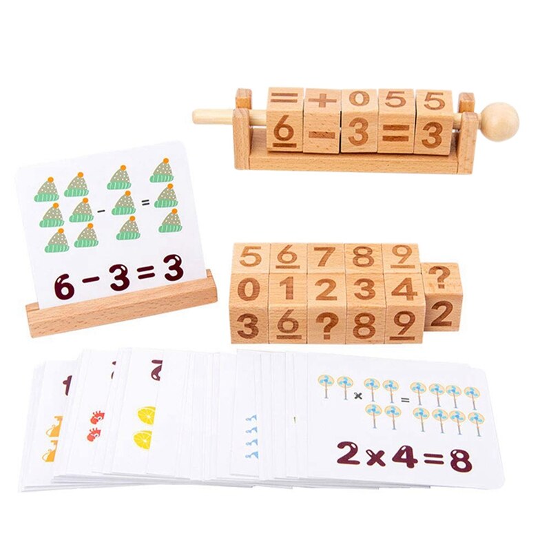 Bloques de madera en 3D, juego de aprendizaje de emparejamiento cognitivo, juguetes de tarjetas, juguete educativo: numbers