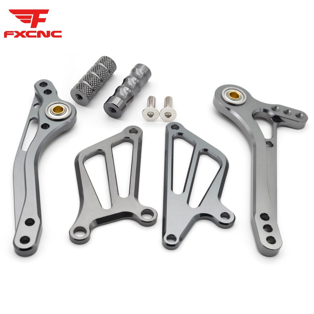 Voor Kawasaki ZX6R Zx 6R 05-08 Cnc Aluminium Motorfiets Achteren Geplaatste Voetsteun Footpeg Pedaal Achter Set Foot Rest accessoires Deel: A set  Grey
