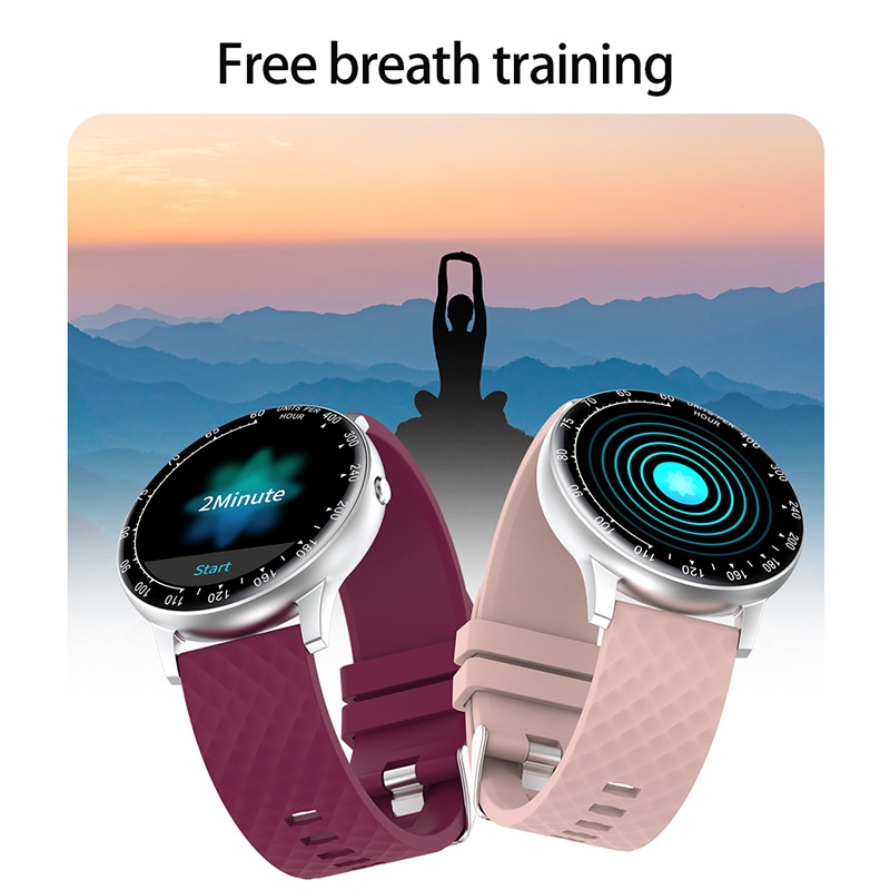 Women Smart Watch Full Touch Round Screen Physiological Reminder Smartwatch Heart Rate Monitor Compatible For Android And IOS
