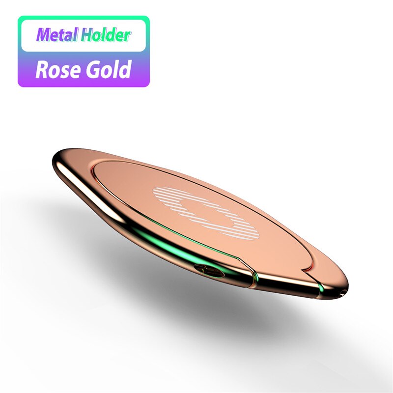 Porte-anneau de doigt support de téléphone en métal support de Smartphone pour Samsung galaxy S10 A50 note 10 a80 UMIDIGI puissance 3 F2 tablette: Rose gold