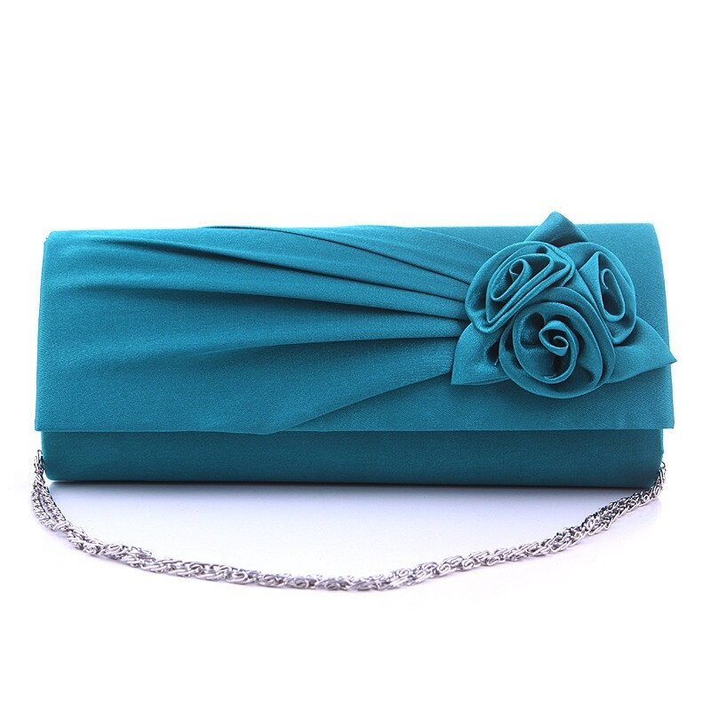 Wallike 2017 Moda Satin Evening Partido Prom Casamento Saco Da Bolsa Da Carteira das Mulheres Bolsa Da Senhora Forma Dura Rosas Cor Sólida embreagem
