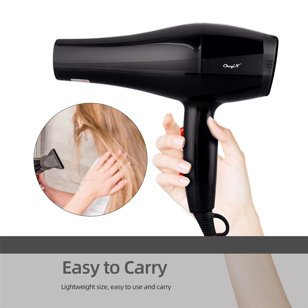 CkeyiN-secador de pelo , 750W, 220V, boquillas concentradoras para Barbero, viento y frío, herramienta de peluquería para salón