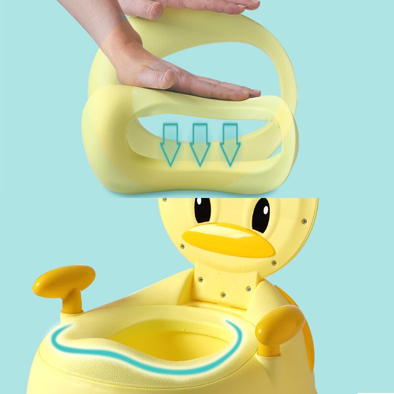 Orinal de pato para bebé, asiento de orinal de PU suave para niños, estilo