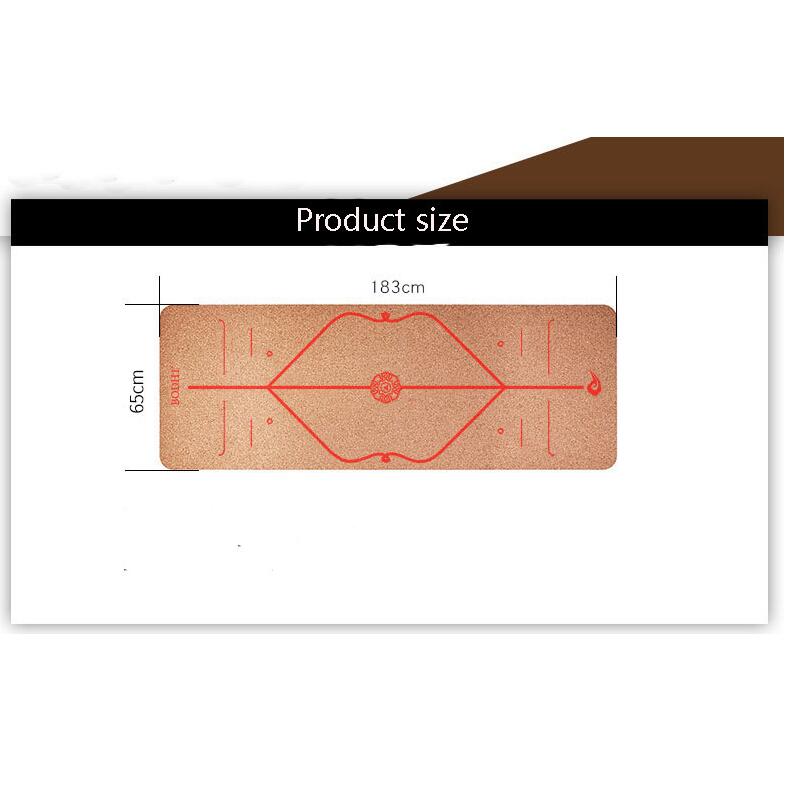 Yoga Mat - Natural Cork & TPE - 183x65cm - Non-Slip - Odorless - Fitness Gym Pilates