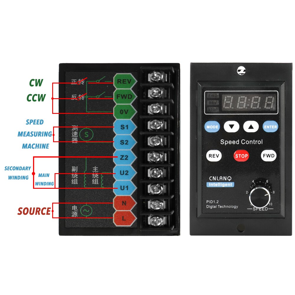 220V AC Motor Speed Controller LED Motor Speed Regulator Controller With Soft Start Function For 400W Micro Power Gear Motor