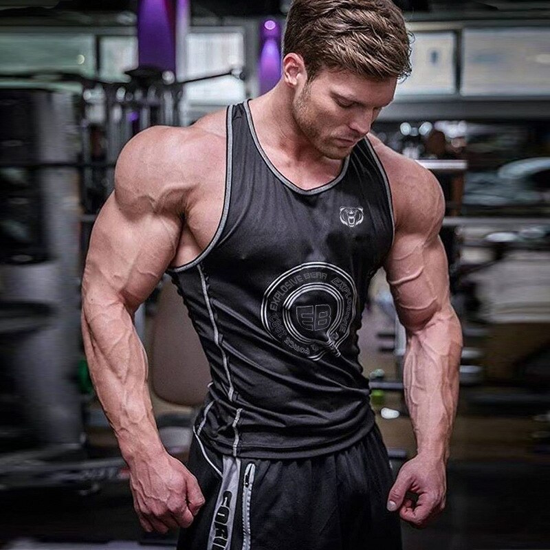de secado de ropa rápida musculación gimnasios camiseta sin mangas para hombres Fitness camiseta sin mangas de algodón camiseta para hombres Chaleco de