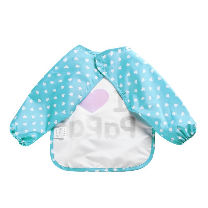 Leuke Meisjes Baby Baby Familie Lange Mouw Anti Slijtage Waterdichte Feeding Bib Schort
