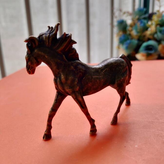 Statue en cuivre Collection ancienne archaize chinoise | Petite statue de cheval courant en laiton pur
