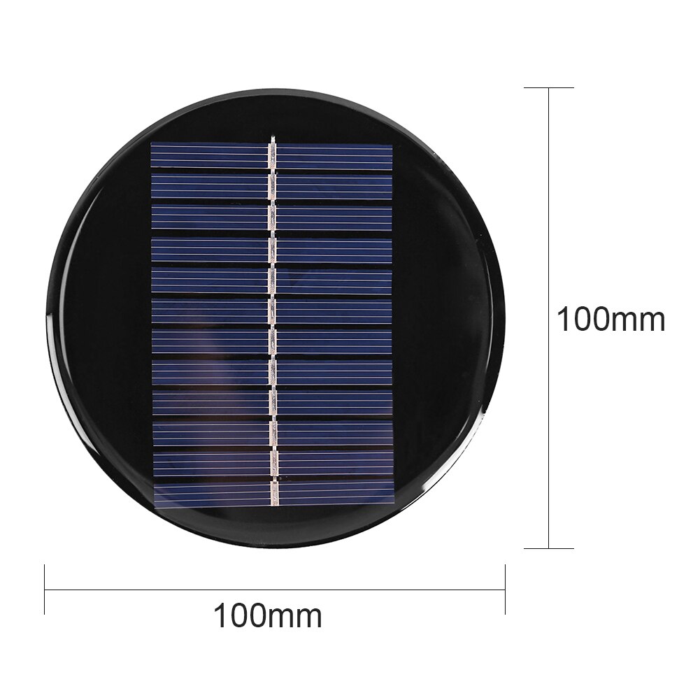 Panneau solaire rond 6V 0.8W 100mm, Module de voyage extérieur, chargeur solaire pour bricolage, projets d&#39;éclairage solaire, alimentation spéciale
