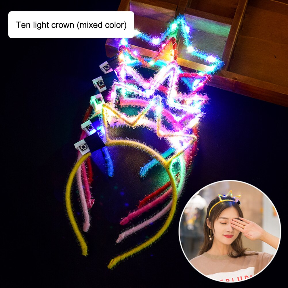 , nuevos colores, aleatorio, cabello con LED intermitente, aro, luces brillantes, accesorios de sombrero de ,