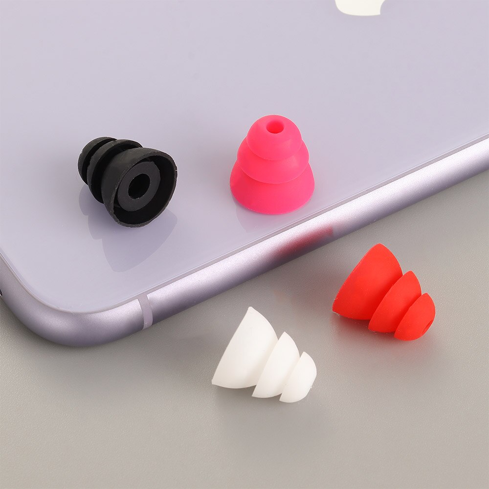 1Pair Three Layer Silicone In-Ear Earphone Covers Cap Replacement Earbud Bud Tips Earbuds eartips Earplug Ear pads cushion