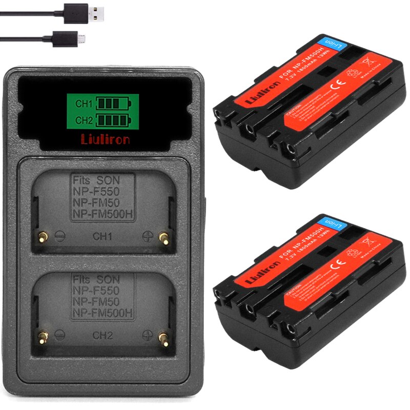4x Bateria NP-FM500H NP FM500H Battery for Sony Alpha A58 A57 A65 A77 A99 A900 A700 A580 A560 A550 A850 accessories: charger and 2battery