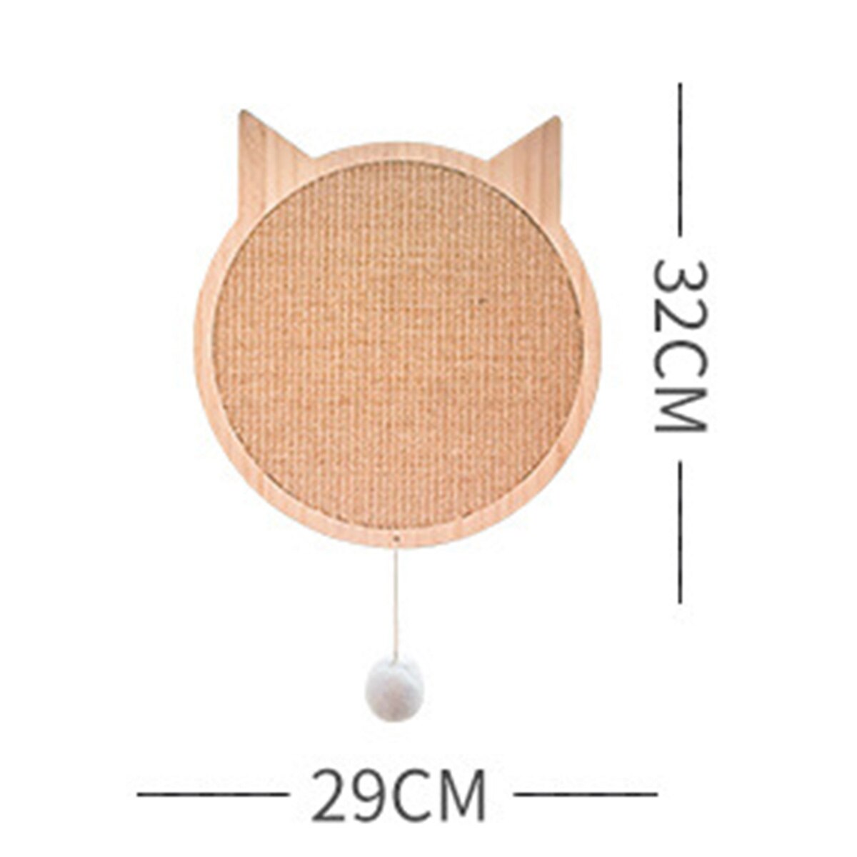 Cat Scratching pad Sisal Wall Mount Cats Kitten Scratching Board wear-resistant non-toxic with bottom Suction Cups Fluffy Ball