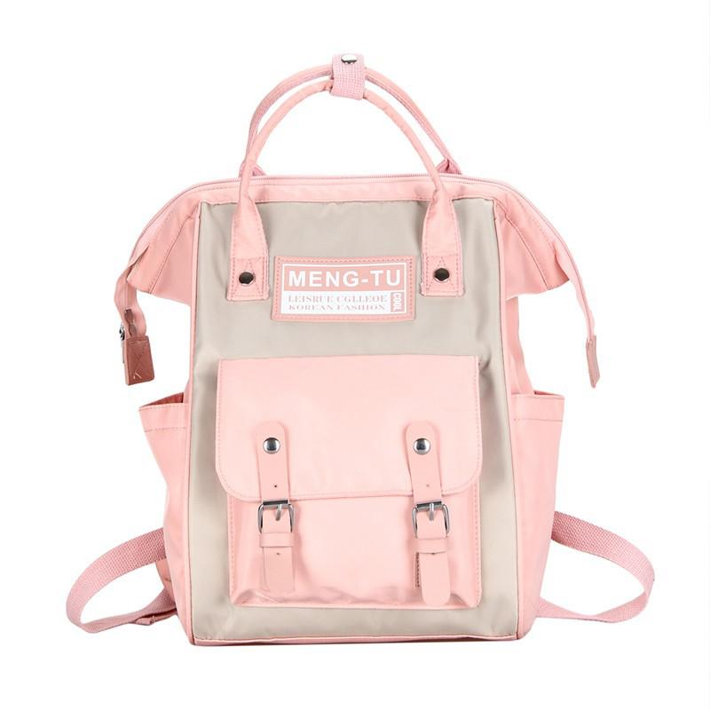 Mode Rugzak Canvas Vrouwen Rugzak Schooltas Voor Tiener Student Meisje Grote Capaciteit Mochilas Vrouwelijke Rugzak: Pink