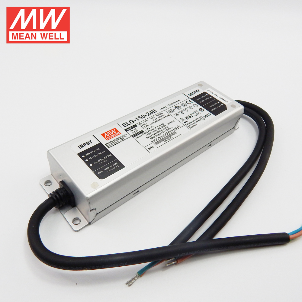 MEAN WELL ELG-150-24B-3Y 150W 24V Dimmable LED Driver 110V/220V AC to 24V DC 6.25A 150W waterproof Meanwell dimming Power Supply