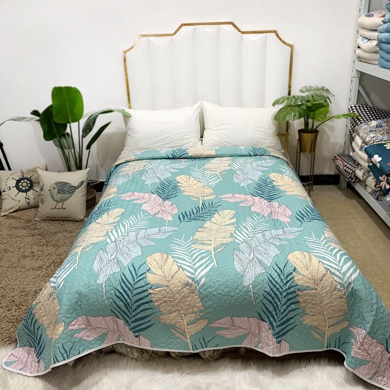 Couvre-lit matelassé imprimé Floral à carreaux, couvre-lit Patchwork, Style américain, couverture de lit pour adultes, été, 220x240cm: 08 Bedspread
