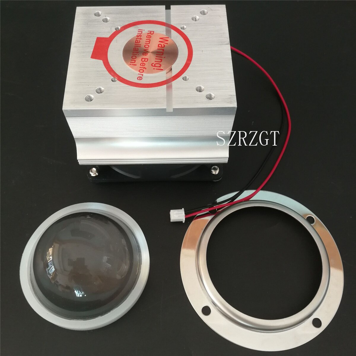 20-100W LED Aluminium Kühlkörper Lüfter + Reflektor Halterung + 66mm Objektiv 90-120Grad