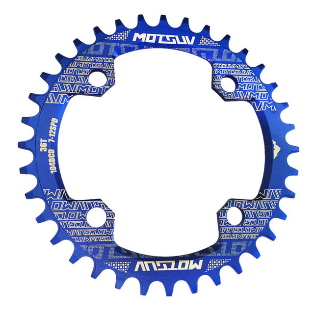 MOTSUV 104BCD Narrow Wide 38T 36T 34T 32T Bicycle Chainring,BCD 104 with 4 Bike Steel Screws, Single 12 11 10 9 8 Speed,Plato MT: Red / 30T