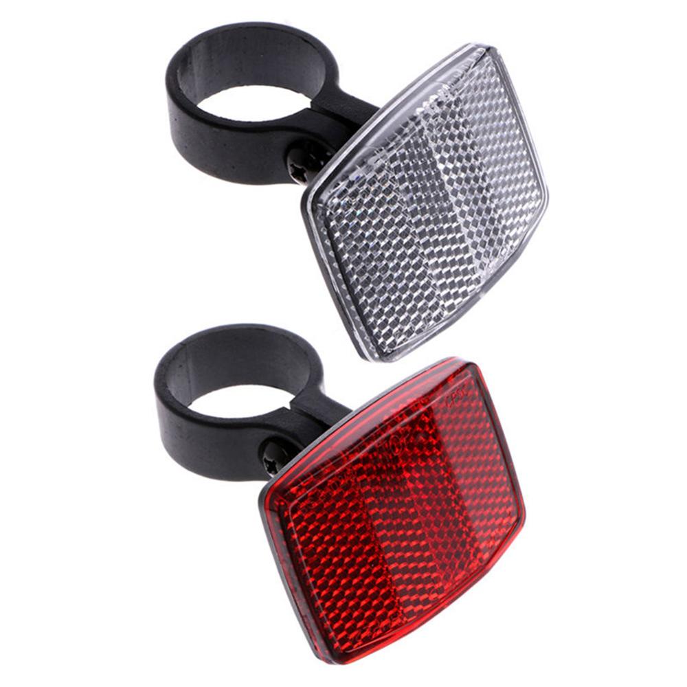 Kit de Reflector para manillar de bicicleta, luz reflectante delantera y trasera de advertencia, soporte de seguridad para carretera, lente de seguridad