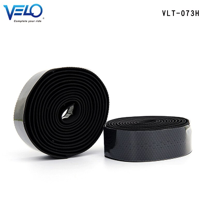 Velo VLT-073H Road Bike Bicycle Handlebar Tape Non-slip damping absorb sweat Cycling Handle bind Belt parts: 073H black 1 pair