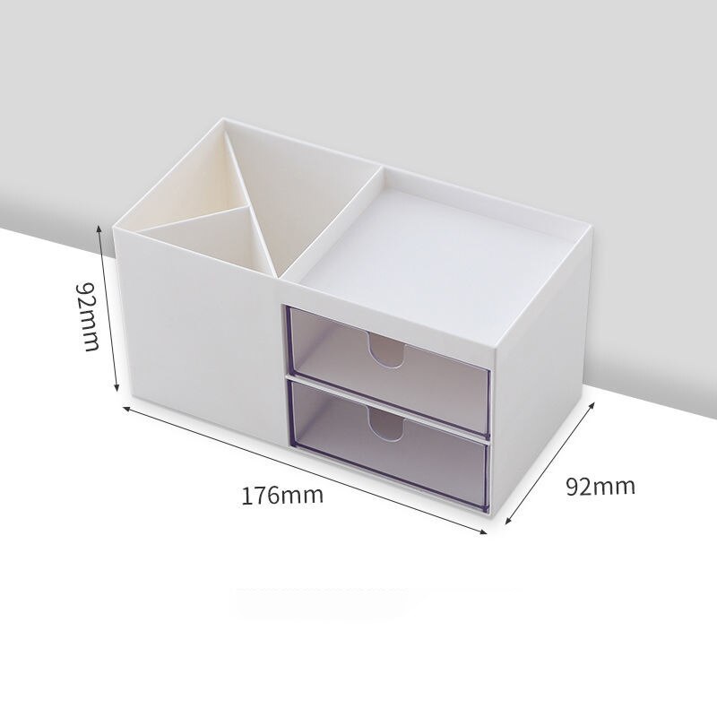 Multifunctional Pen Holder Organizer Cute Student Desktop Stationery Storage Box Office Drawer Pen Case: A