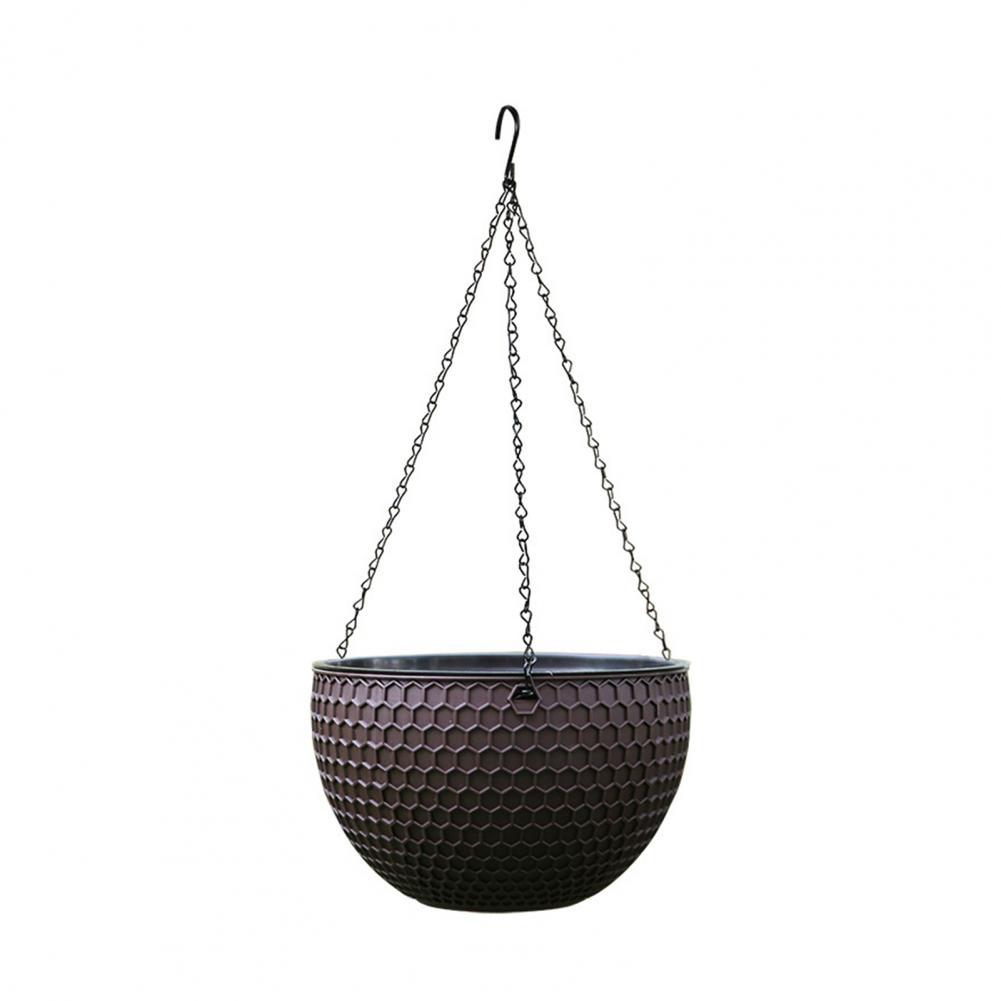 Beau pot de fleur extérieur en résine étanche, panier de plantes, auto-absorption d'eau, 3 Tan: Bleu marine
