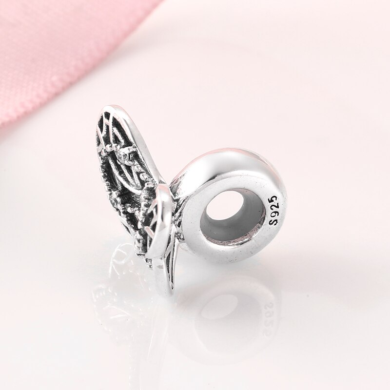 925 Sterling Silber SchöNe Traum schmetterling Abstandshalter Stopper Perlen passen Original Europäischen Charme Armbinde Schmuck Machen
