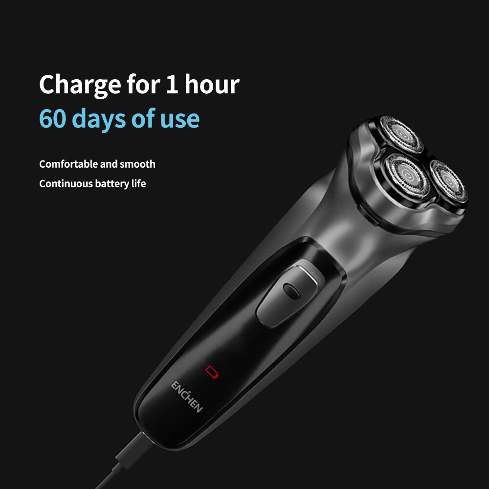 Xiaomi Electric Original face shaver Enchen BlackStone 3D Electric Shaver, Men Washable USB Rechargeable Shaving Beard Machine