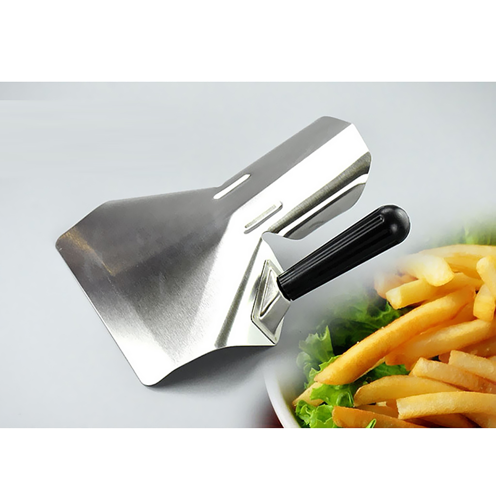 Rostfritt stål chips skopa mat pommes frites spade stek skopa 2 typer