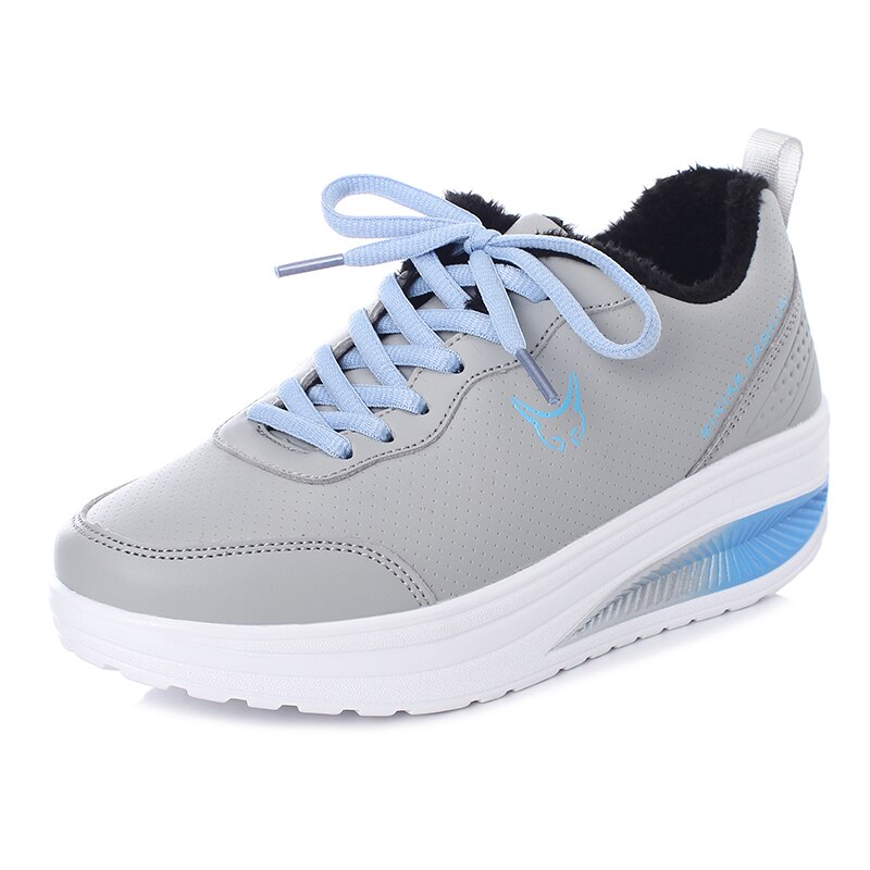 Women Toning Shoes Sport Black Pink Ladies Walking Flat Shoes Outdoor Lightweight Women Platform Sneakers: Blue / 40