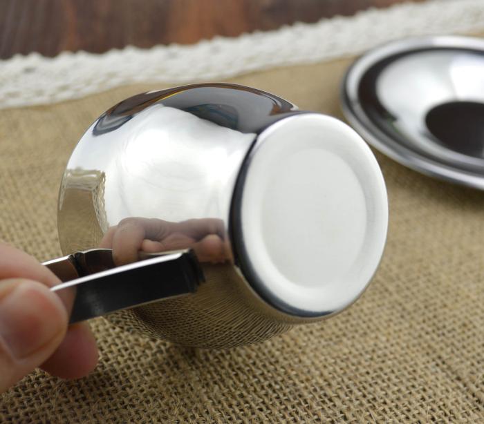 Conjunto de tazas de café de doble capa de acero inoxidable de taza de té de flor taza de té d'Angleterre espresso taza de café